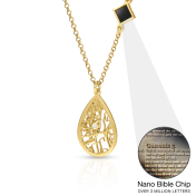 Cherished Spot Map Necklace with Nano Bible [14 Karat Gold]