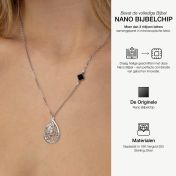 Gekoesterde Plek Kaart Ketting met Nano Bijbel [Sterling Zilver]