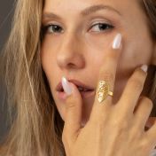 Beliebter Ort Karten Ring [750er vergoldet]