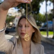 Cherished Spot Statement Map Necklace [14 Karat Gold]