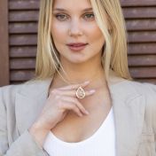 Cherished Spot Statement Map Necklace [14 Karat Gold]