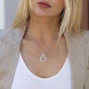 Cherished Spot Statement Map Necklace [14 Karat White Gold]