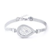 Bracelet Carte Lieu Précieux avec Chaîne Tressée - Argent 925