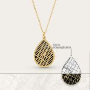 Cherished Spot Silhouette Map Necklace [14 Karat Gold]