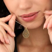 Geliebter Ort Kette mit Kartenanhänger [750er vergoldet]