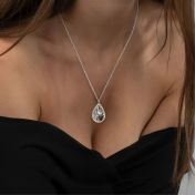 Cherished Spot Silhouette Map Necklace [14 Karat White Gold]