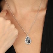 Gekoesterde Plek Silhouet Kaart Ketting [Sterling Zilver]