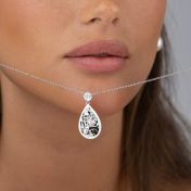 Cherished Spot Silhouette Map Necklace With 1 Ct Diamond [14 Karat White Gold]
