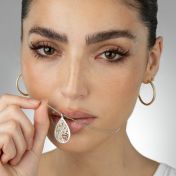 Cherished Spot Statement Map Necklace [14 Karat White Gold]