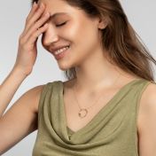 Mother's Heart Diamond Necklace with Birthstones [18K Gold Plated]