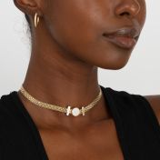 Verzaubertes Pavé Charm Milanaise Kette [750er Gold Vermeil]