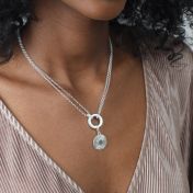 Cirkel Bedel met Initiaal [Sterling Zilver]