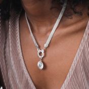 Cirkel Bedel met Initiaal [Sterling Zilver]