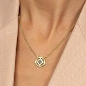 Blessed Halo Name Necklace with Nano Bible [18K Gold Plated]