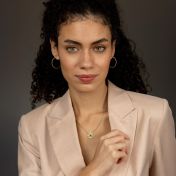 Collier Prénoms Halo Béni avec Nano Bible [Vermeil 18ct]