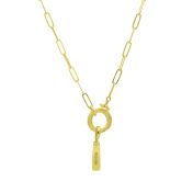 Collana Emma a Graffette a forma di Cerchio [Placcato Oro 18kt ] - Charms con il Nome