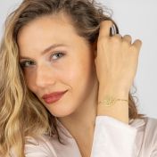 Erinnerungen Armband mit Kartenanhänger [750er Gold Vermeil]