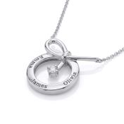 Talisa Unendlichkeit Halskette mit Gravur und einem Diamanten [Sterlingsilber]
