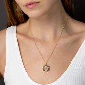 Floating Circle Diamond Name Necklace [18K Gold Plated]