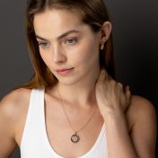 Floating Circle Diamond Name Necklace [18K Gold Plated]