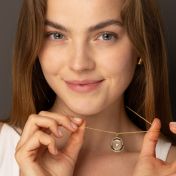 Floating Circle Diamond Name Necklace [18K Gold Plated]