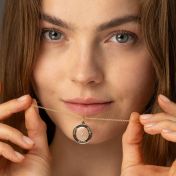 Floating Circle Diamond Name Necklace [18K Gold Plated]