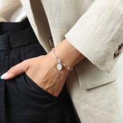 Circle of Life Initial Paperclip Bracelet [Sterling Silver]