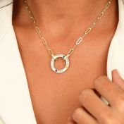 Family Circle Birthstone Necklace with Link Chain [18K Gold Vermeil]