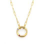 Family Circle Birthstone Necklace with Link Chain [18K Gold Vermeil]