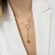 Eternity Circle Cross Necklace with Names [18K Gold Plated]