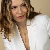 Eternity Circle Cross Necklace with Names [18K Gold Plated]