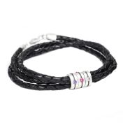 Men Bracelet with Round Stones in Silver