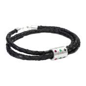 Men Bracelet With Square Stones in Silver