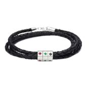 Men Bracelet With Square Stones in Silver