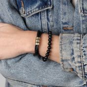 Pulsera Clásica de Ónix Negro para Mujer