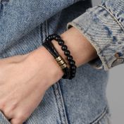Pulsera Clásica de Ónix Negro para Mujer