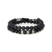 Bracelet Onyx Noir Classique pour Homme