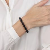 Pulsera Clásica de Ónix Negro para Mujer