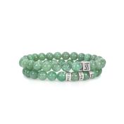 Klassisches Armband aus Aventurin für Damen [Sterlingsilber]