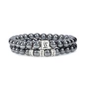 Bracciale Classico da Uomo in Ematite - Argento 