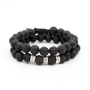 Namensarmband aus Lavastein für Herren