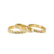 Anillo Apillable Familia Brillante con Nombre [Baño de Oro 18 ct]