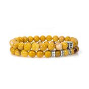 Bracciale Classico da Uomo in Diaspro Naturale - Argento 925