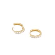 Classic Pavé Hoop Earrings [18K Gold Vermeil]