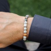 Bracciale da Uomo in Diaspro Picasso con Firma - Argento 925