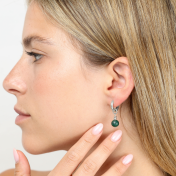 Clear Malachite Drop Earring Charm [Sterling Silver]