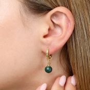 Clear Malachite Drop Earring Charm [18K Gold Vermeil]