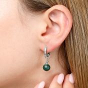 Clear Malachite Drop Earring Charm [Sterling Silver]