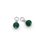 Clear Malachite Drop Earring Charm [Sterling Silver]