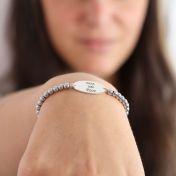 Heldere Hematiet Naam Armband [Sterling Zilver]
